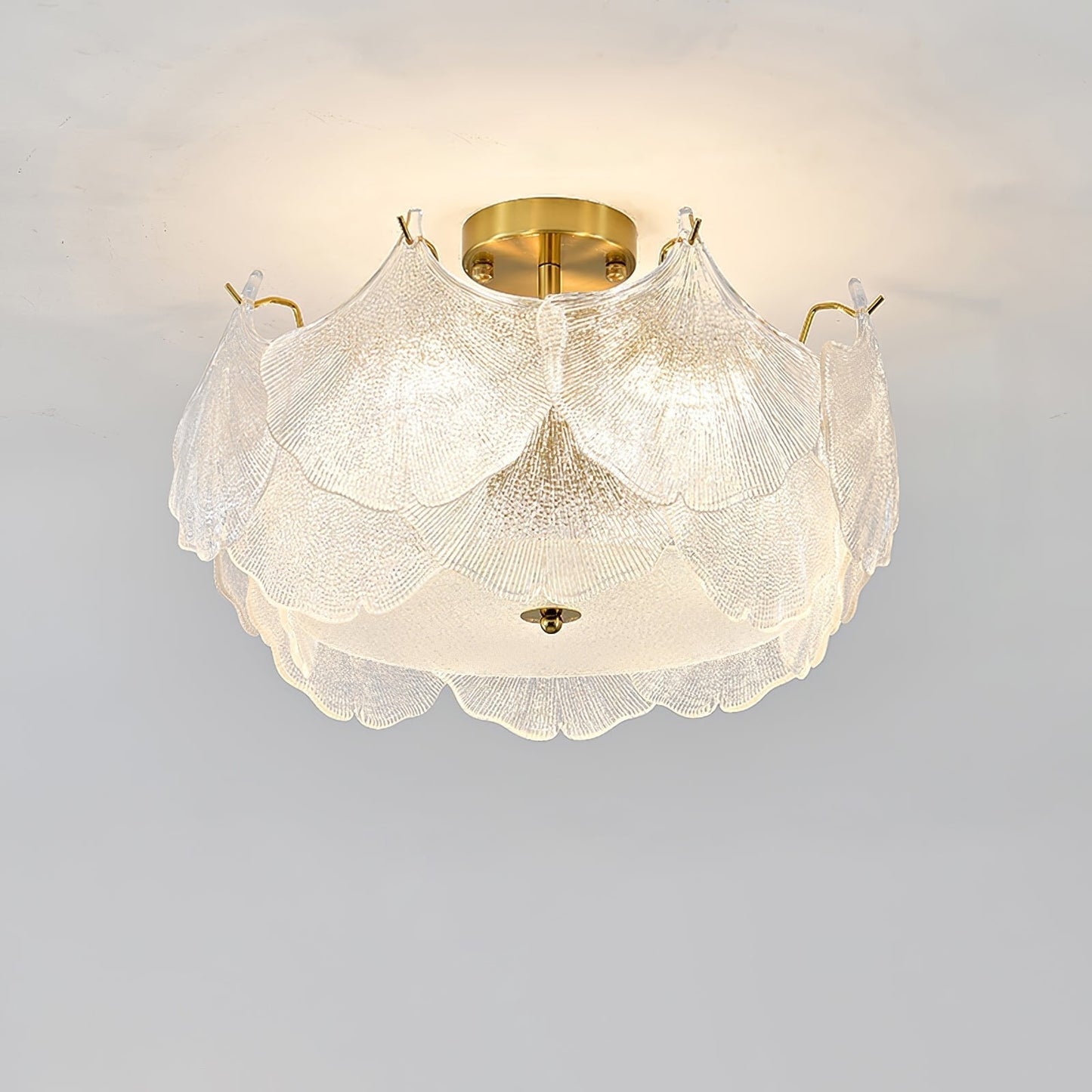Maple Leaf Cluster Ceiling Light ∅ 17.7″ x H 11″ / Dia 45cm x H 28cm / Gold & White Ceiling lamp
