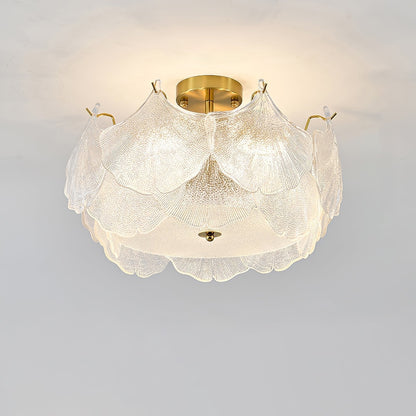 Maple Leaf Cluster Ceiling Light ∅ 17.7″ x H 11″ / Dia 45cm x H 28cm / Gold & White Ceiling lamp