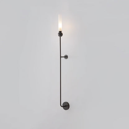 Marble Vertical Wall Lamp Model C ∅ 3.9″ x H 45.3″ / ∅ 10cm x H 115cm / Black & White Wall lamp