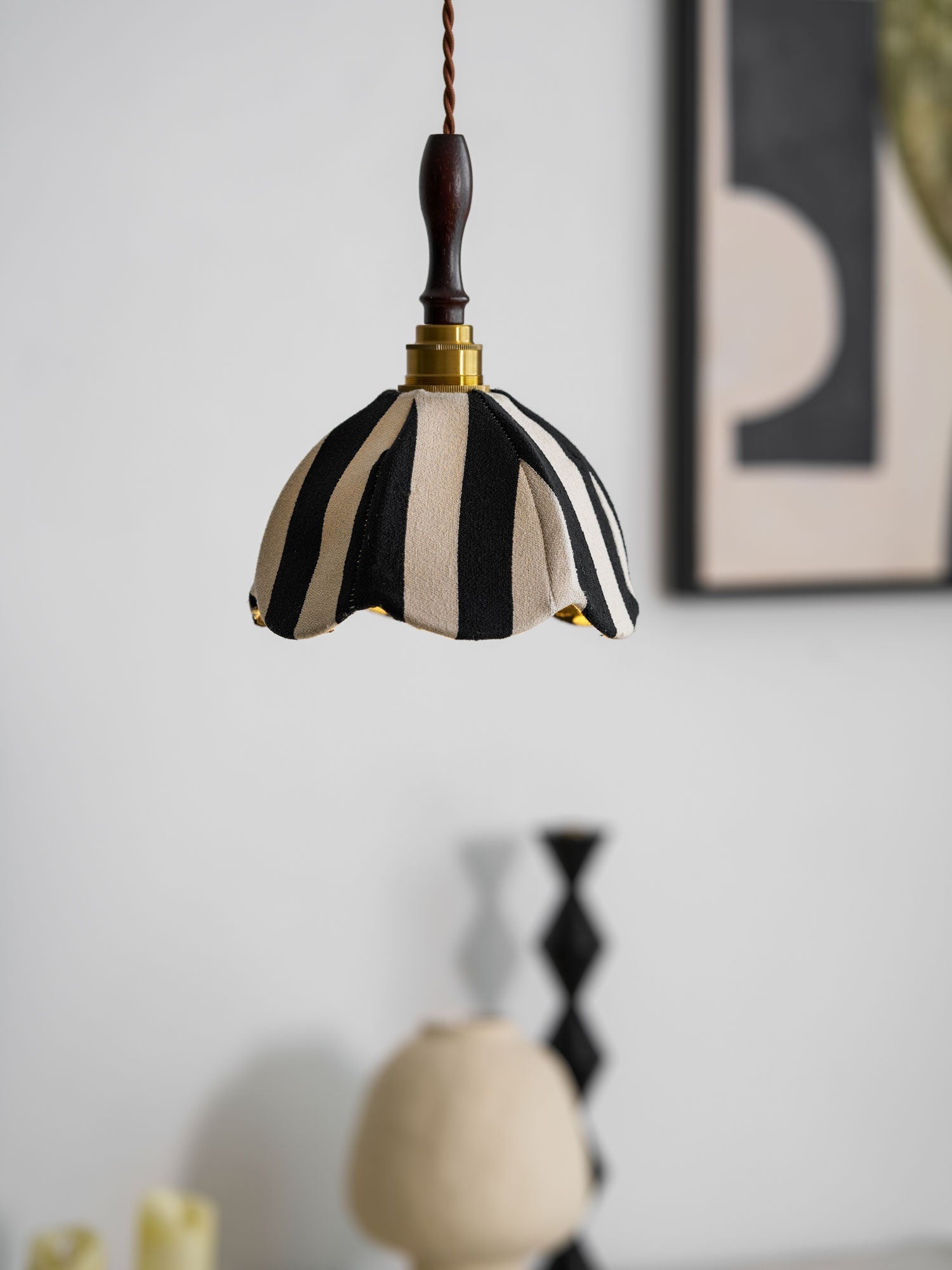 Marbre Stripe Pendant Light ∅ 7.9’’ x H 11’’ / Black & White 1001 pendant Lamp