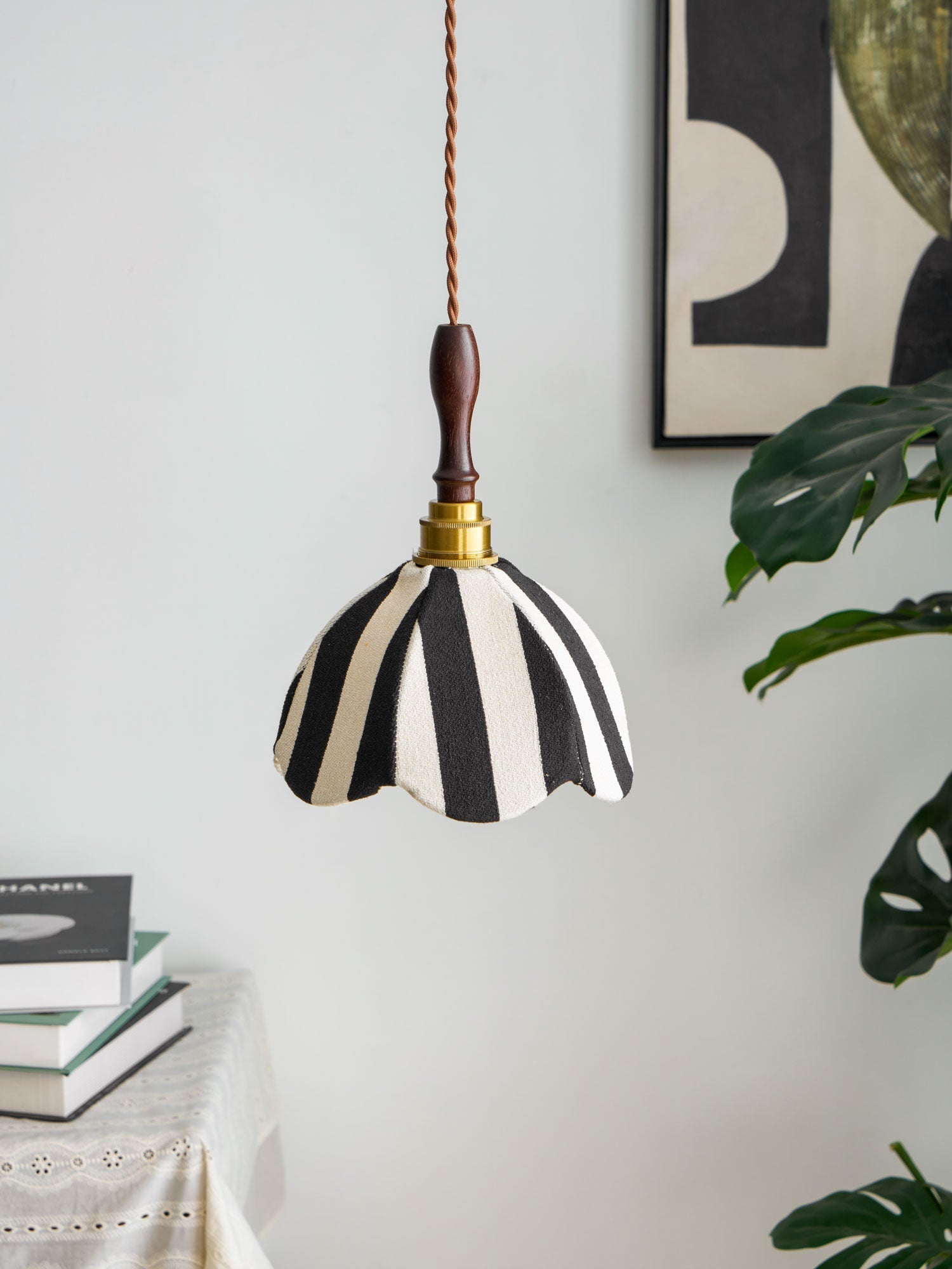 Marbre Stripe Pendant Light ∅ 7.9’’ x H 11’’ / Black & White 1001 pendant Lamp