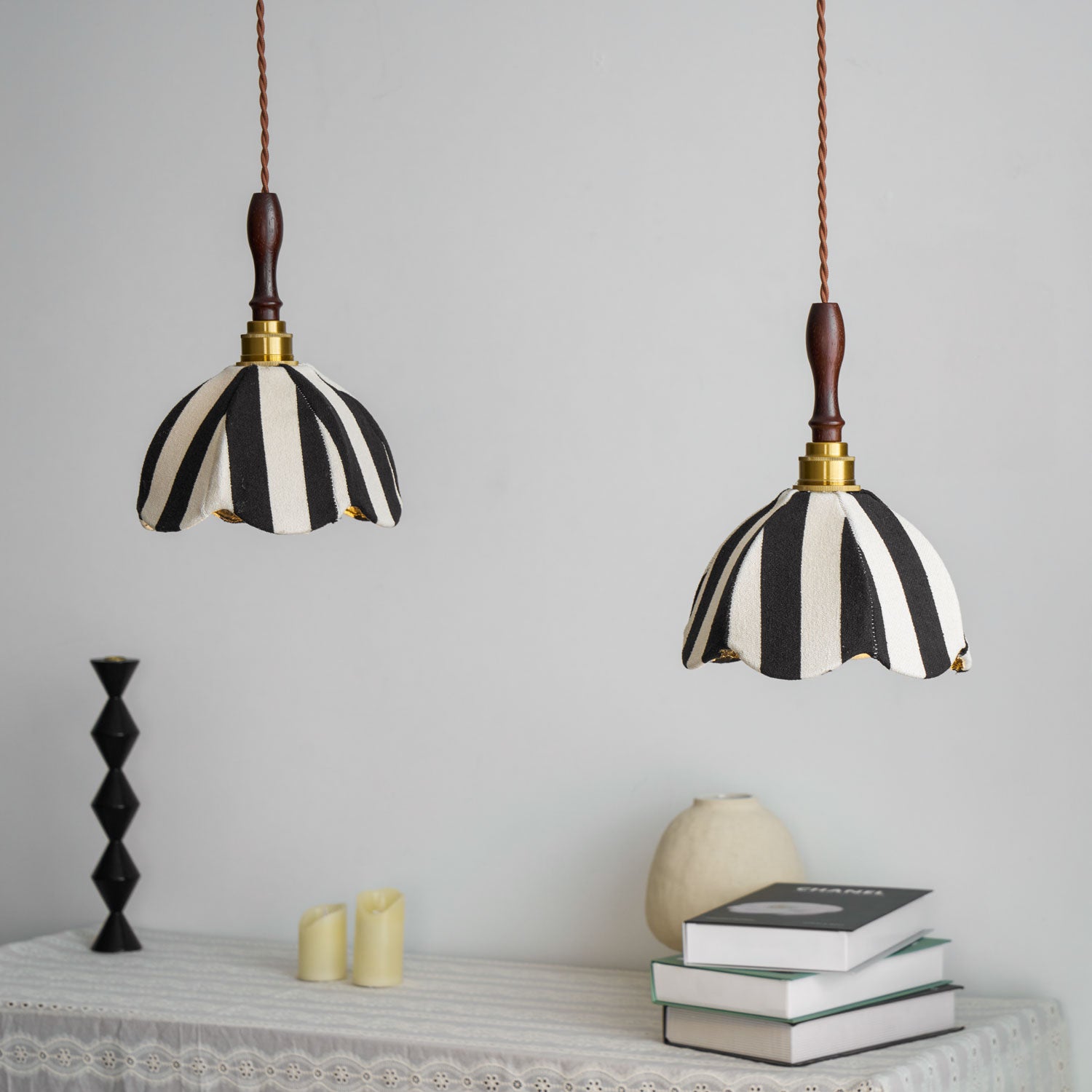 Marbre Stripe Pendant Light ∅ 7.9’’ x H 11’’ / Black & White 1001 pendant Lamp