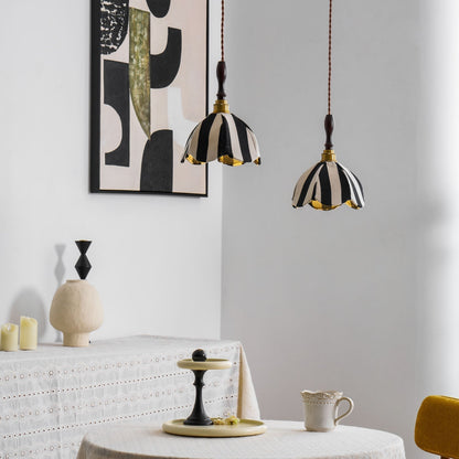 Marbre Stripe Pendant Light ∅ 7.9’’ x H 11’’ / Black & White 1001 pendant Lamp