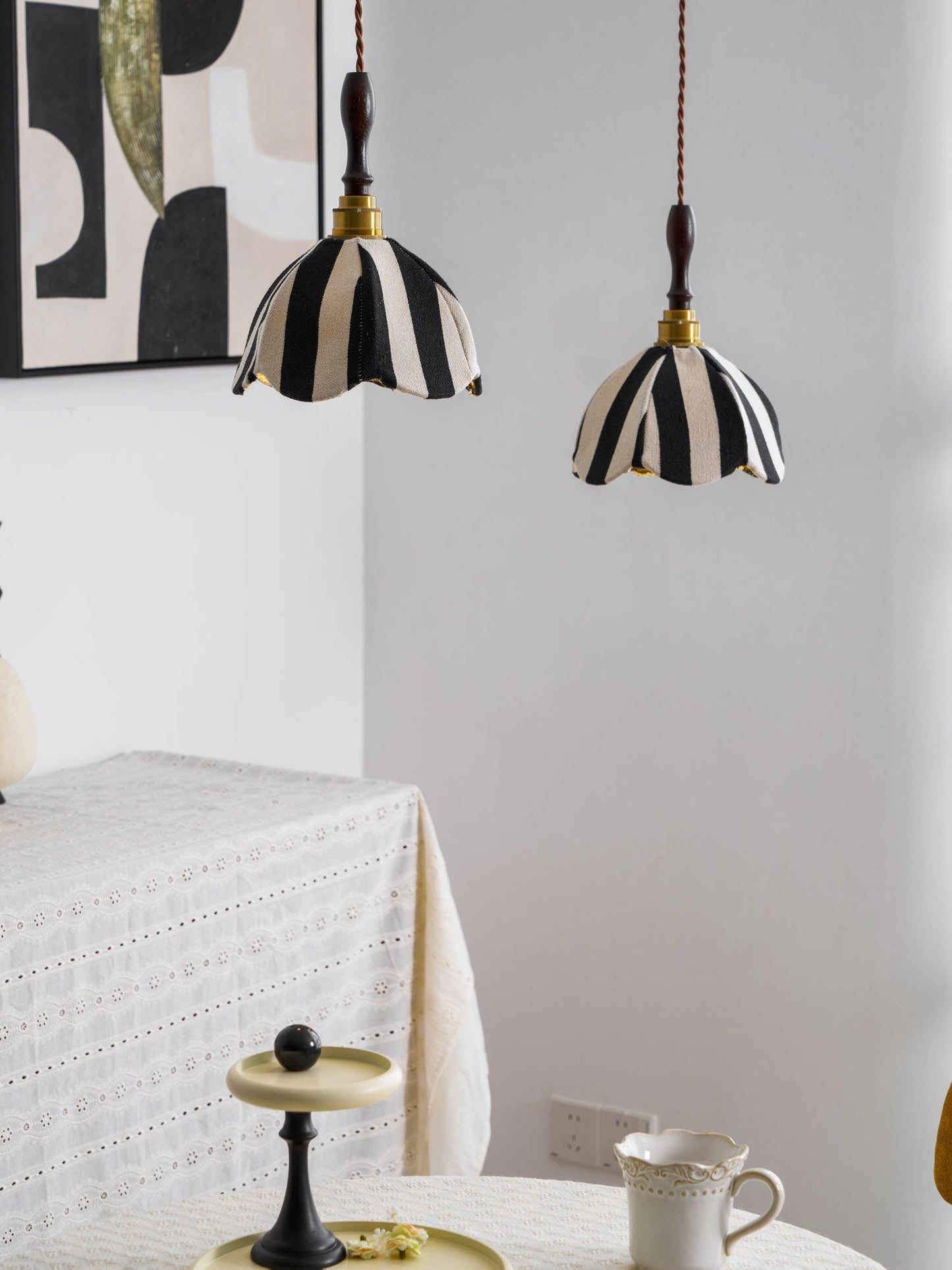 Marbre Stripe Pendant Light ∅ 7.9’’ x H 11’’ / Black & White 1001 pendant Lamp