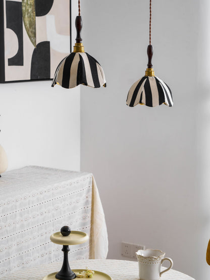 Marbre Stripe Pendant Light ∅ 7.9’’ x H 11’’ / Black & White 1001 pendant Lamp