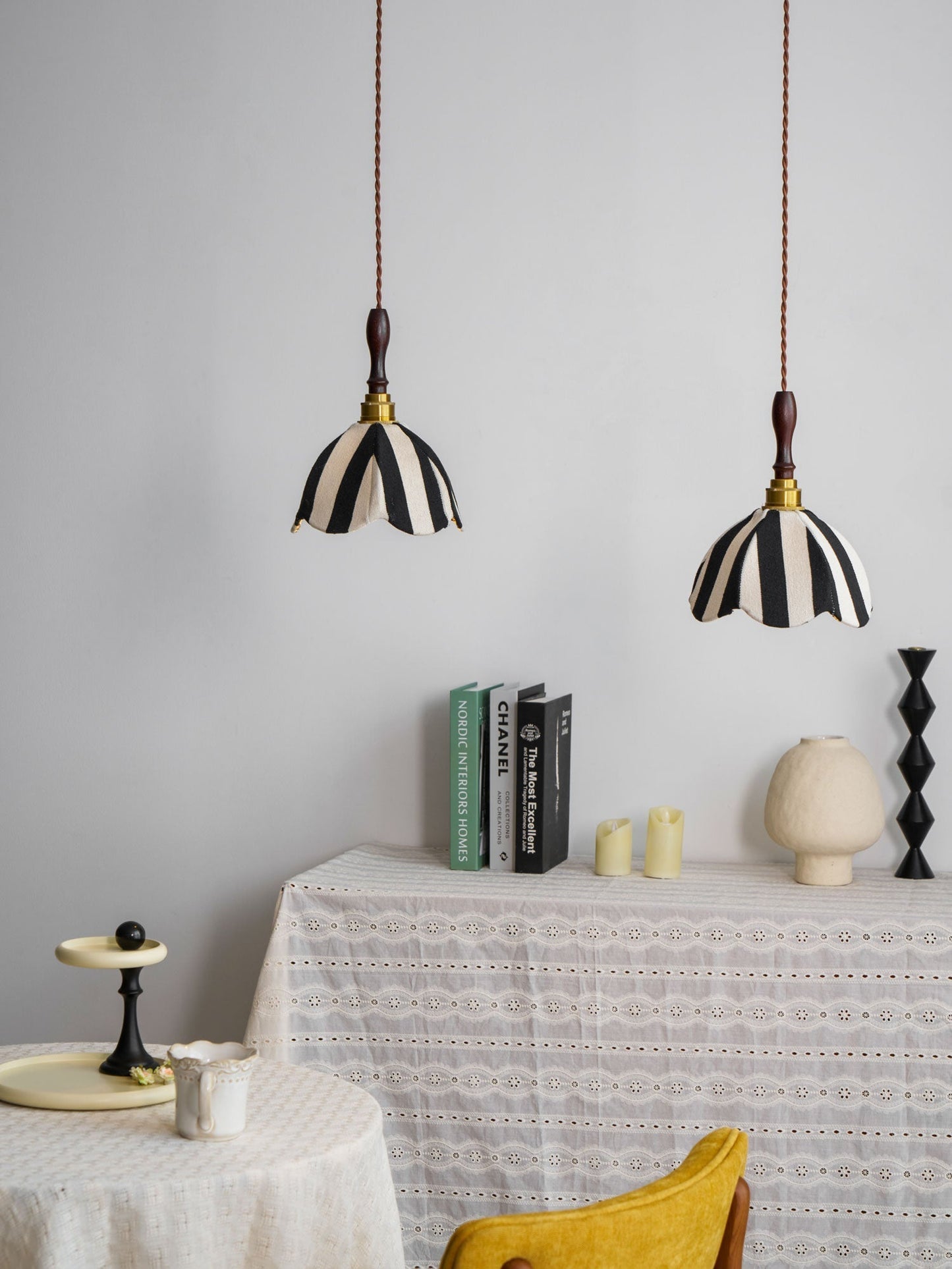 Marbre Stripe Pendant Light ∅ 7.9’’ x H 11’’ / Black & White 1001 pendant Lamp