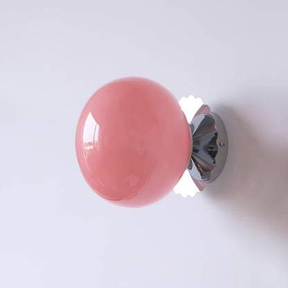 Marshmallow Sconces ∅ 7.9″ x H 7.1″ / Dia 20cm x H 18cm / Chrome + Pink Wall lamp