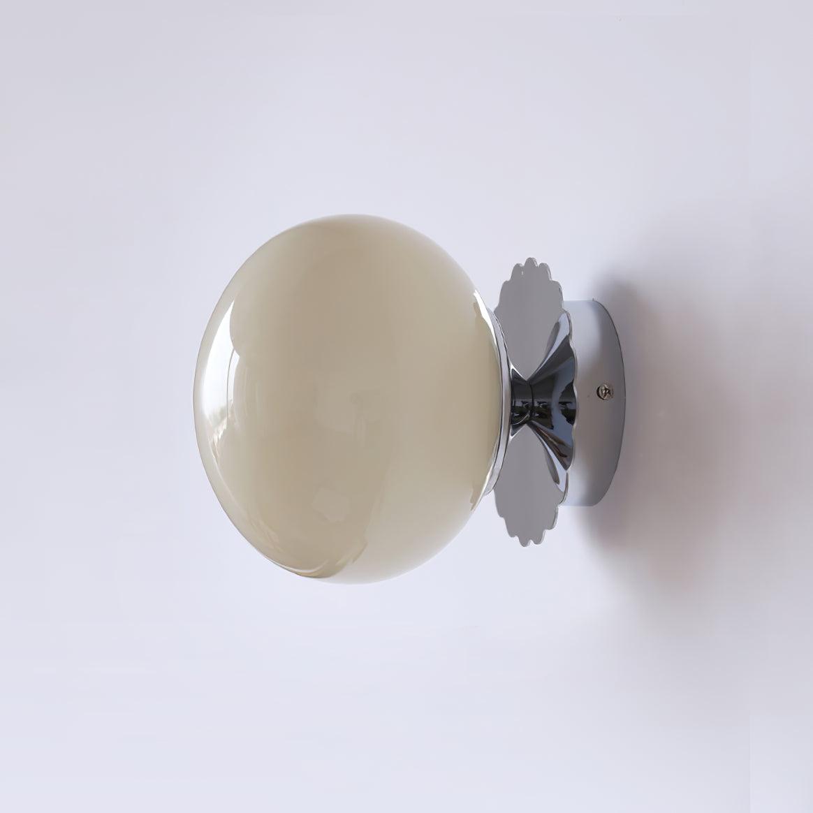Marshmallow Sconces ∅ 7.9″ x H 7.1″ / Dia 20cm x H 18cm / Chrome + Beige Wall lamp