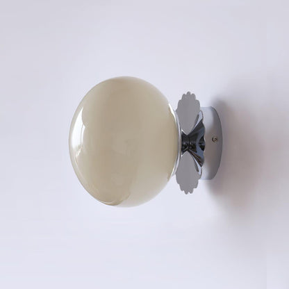 Marshmallow Sconces ∅ 7.9″ x H 7.1″ / Dia 20cm x H 18cm / Chrome + Beige Wall lamp