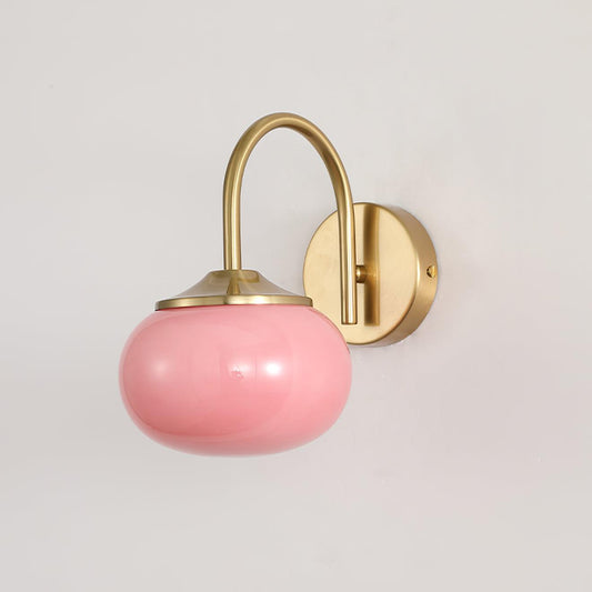 Marshmallow Wall Lamp ∅ 5.5″ x H 8.3″ / Dia 14cm x H 21cm / Copper & Pink Wall lamp