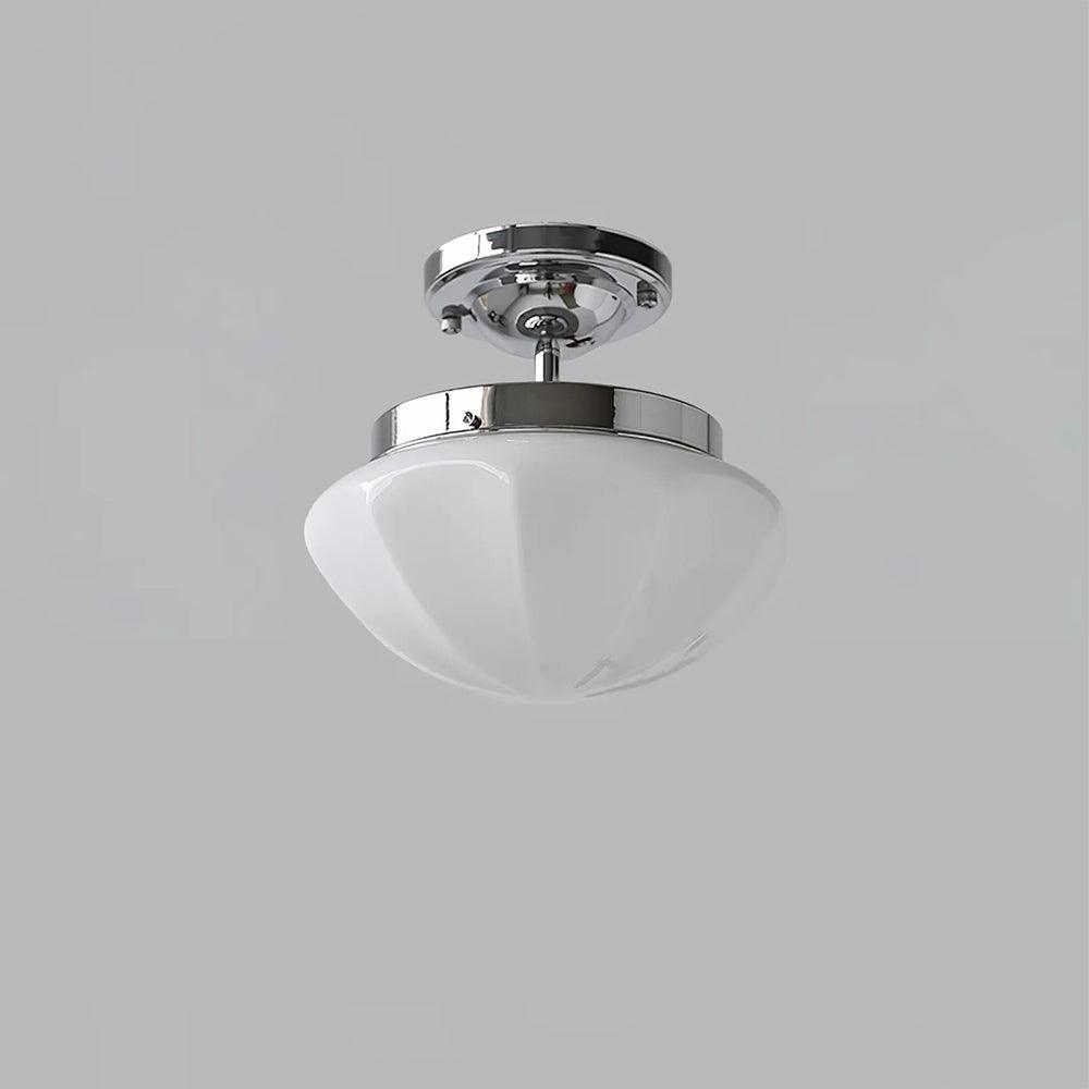 Marta Mini Ceiling Lamp ∅ 9.8″ x H 8.7″/ Dia 25cm x H 22cm / Chrome / White Ceiling lamp