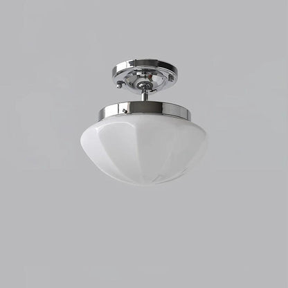 Marta Mini Ceiling Lamp ∅ 9.8″ x H 8.7″/ Dia 25cm x H 22cm / Chrome / White Ceiling lamp