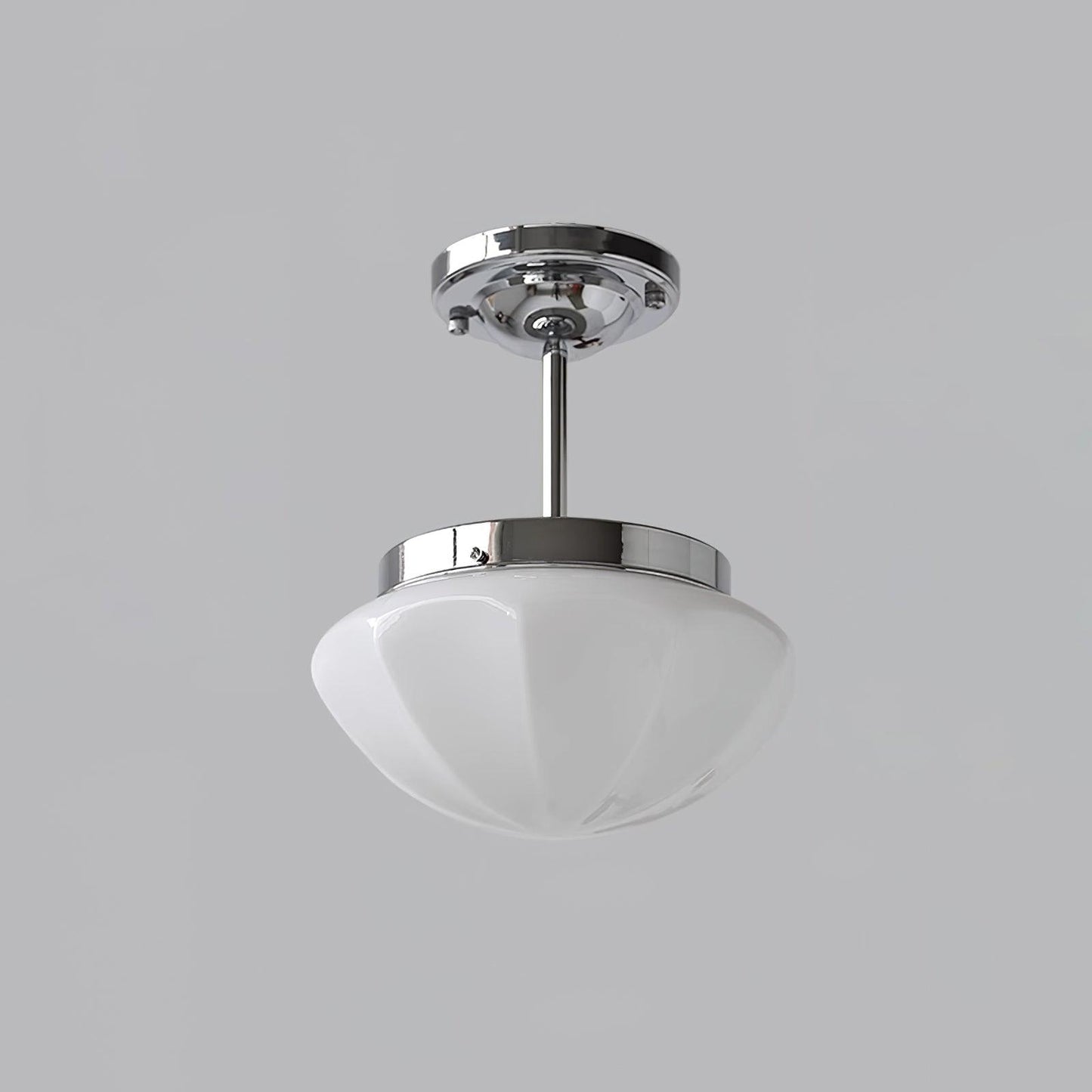Marta Mini Ceiling Lamp ∅ 9.8″ x H 11.8″ / Dia 25cm x H 30cm / Chrome / White Ceiling lamp