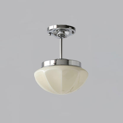 Marta Mini Ceiling Lamp ∅ 9.8″ x H 11.8″ / Dia 25cm x H 30cm / Chrome / Beige Ceiling lamp