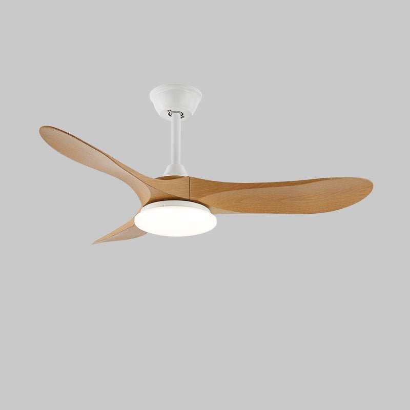 Maverick 42’’/52’’ Ceiling Fan Light ∅ 52″ X H 9.8″ / Model C Nature Wood Grain & White / Three-Color Changing Light