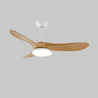 Maverick 42’’/52’’ Ceiling Fan Light ∅ 52″ X H 9.8″ / Model C Nature Wood Grain & White / Three-Color Changing Light