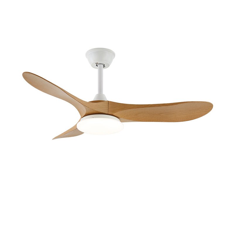 Maverick 42’’/52’’ Ceiling Fan Light ∅ 42″ x H 9.8″ / Model C Nature Wood Grain & White / Three-Color Changing Light