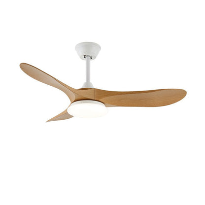 Maverick 42’’/52’’ Ceiling Fan Light ∅ 42″ x H 9.8″ / Model C Nature Wood Grain & White / Three-Color Changing Light