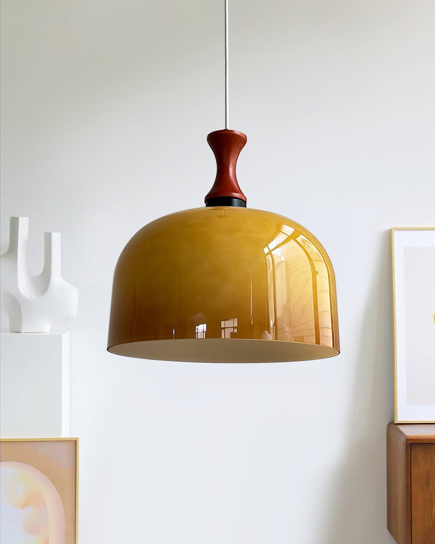 Meblos Down Pendant Light ∅ 11.8″ x H 12.5″ / Dia 30cm x H 32cm / Walnut & Brown Pendant light