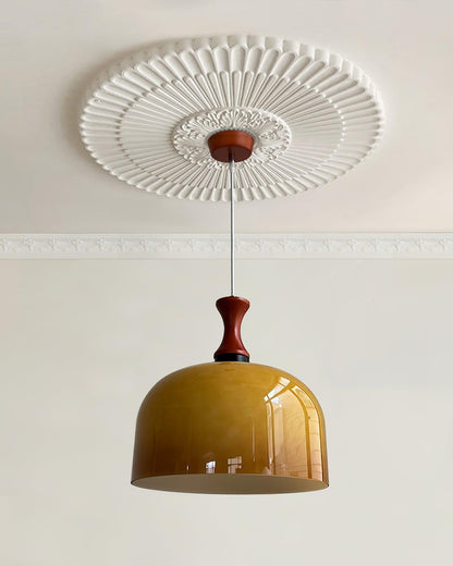 Meblos Down Pendant Light ∅ 11.8″ x H 12.5″ / Dia 30cm x H 32cm / Walnut & Brown Pendant light