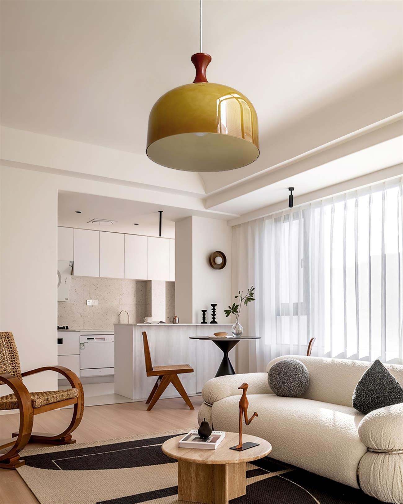 Meblos Down Pendant Light ∅ 11.8″ x H 12.5″ / Dia 30cm x H 32cm / Walnut & Brown Pendant light