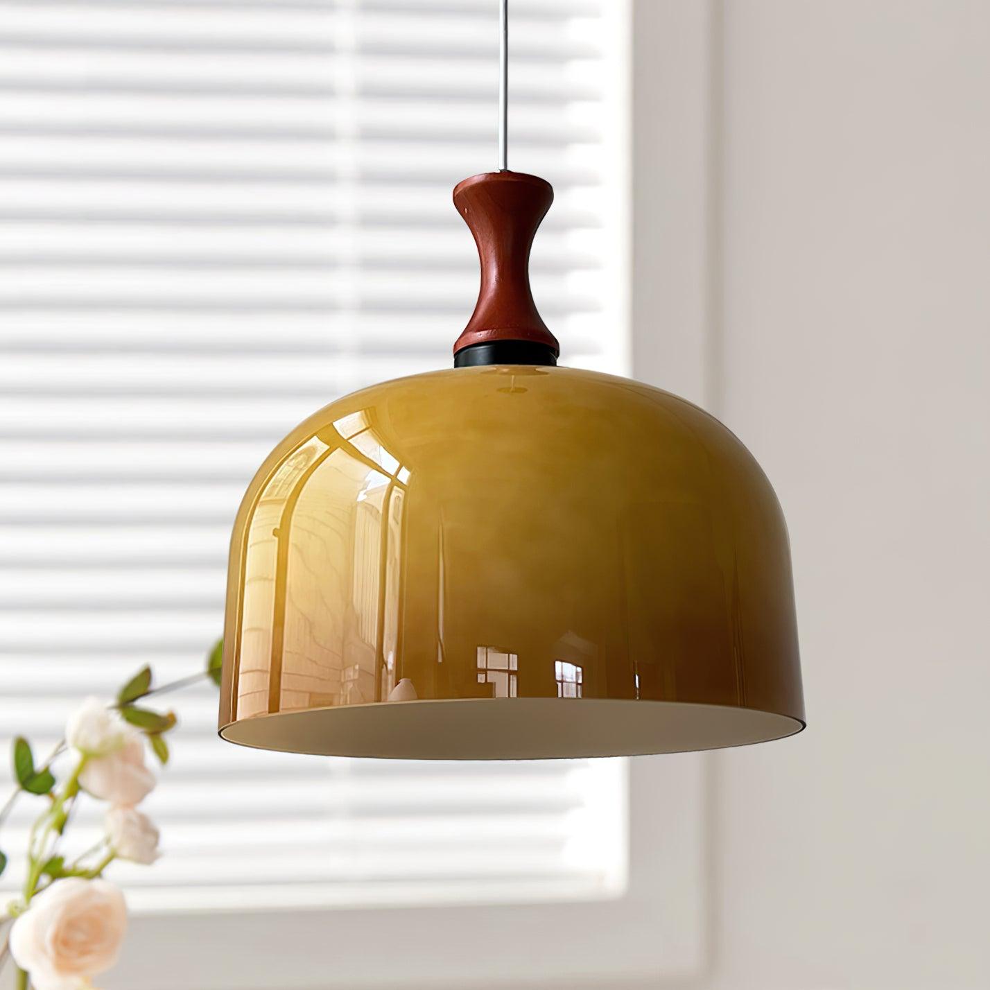 Meblos Down Pendant Light ∅ 11.8″ x H 12.5″ / Dia 30cm x H 32cm / Walnut & Brown Pendant light