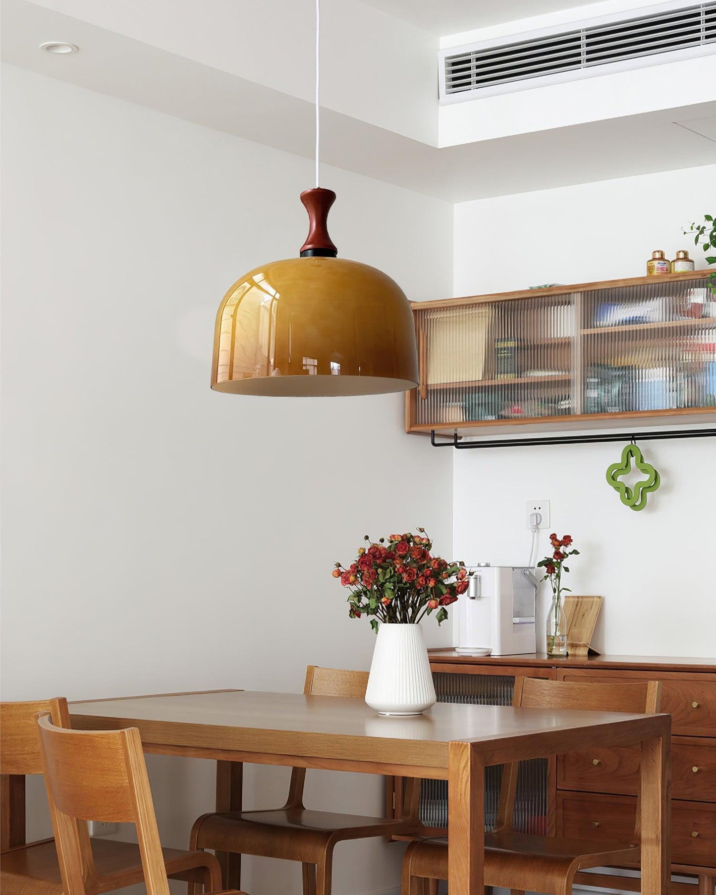 Meblos Down Pendant Light ∅ 11.8″ x H 12.5″ / Dia 30cm x H 32cm / Walnut & Brown Pendant light