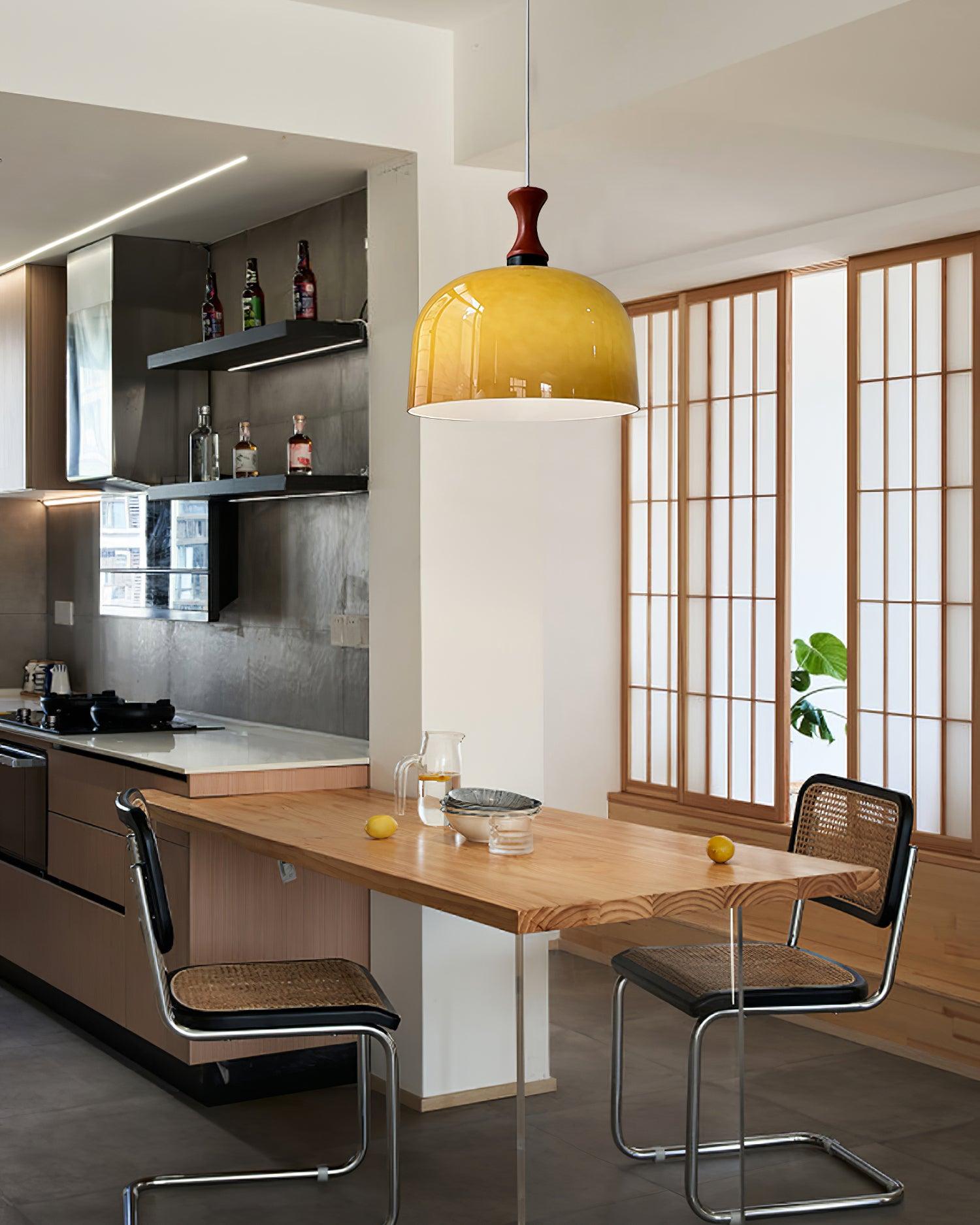 Meblos Down Pendant Light ∅ 11.8″ x H 12.5″ / Dia 30cm x H 32cm / Walnut & Brown Pendant light