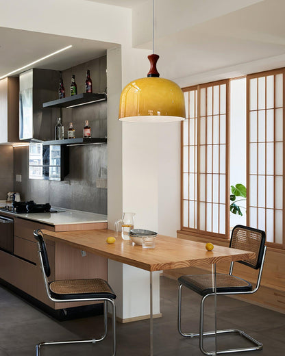 Meblos Down Pendant Light ∅ 11.8″ x H 12.5″ / Dia 30cm x H 32cm / Walnut & Brown Pendant light