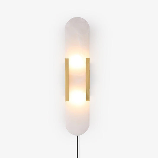 Oblong Alabaster Plug-in Wall Sconce