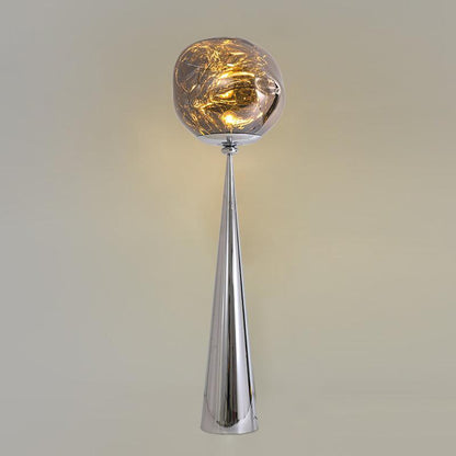 Cone Lava Floor Lamp ∅ 13.8″ x H 57.1″ / Dia 35cm x H 145cm / Chrome + Smoky gray / US plug Floor lamp