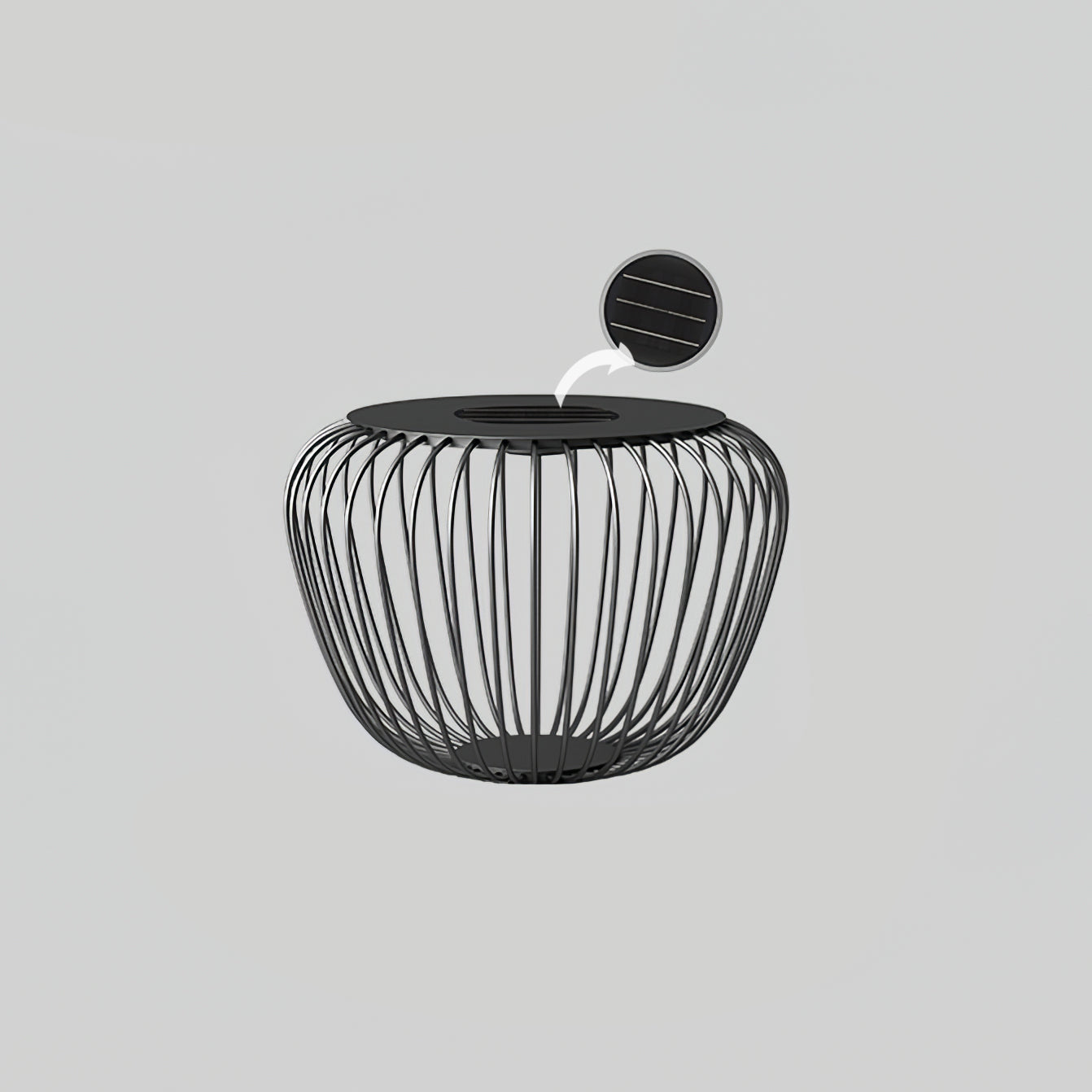 Meridiano Garden Outdoor Table Light ∅ 23.6″ x H 17.7″ / Dia 60cm x H 45cm / Model B: Solar-Powered Version / Warm
