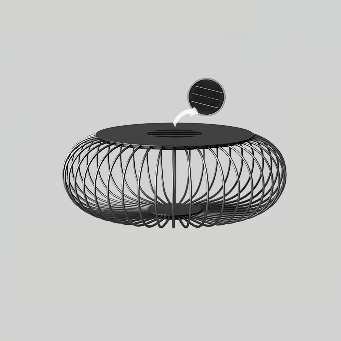 Meridiano Garden Outdoor Table Light ∅ 35.4″ x H 11.8″ / Dia 90cm x H 30cm / Model B: Solar-Powered Version / Warm