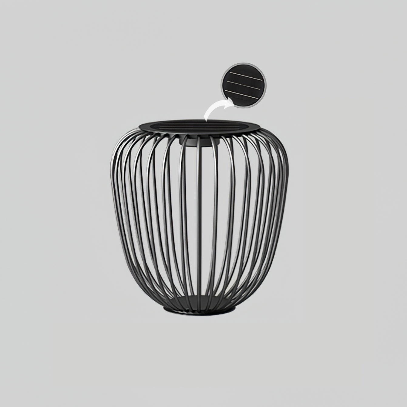 Meridiano Garden Outdoor Table Light ∅ 17.7″ x H 17.7″ / Dia 45cm x H 45cm / Model B: Solar-Powered Version / Warm