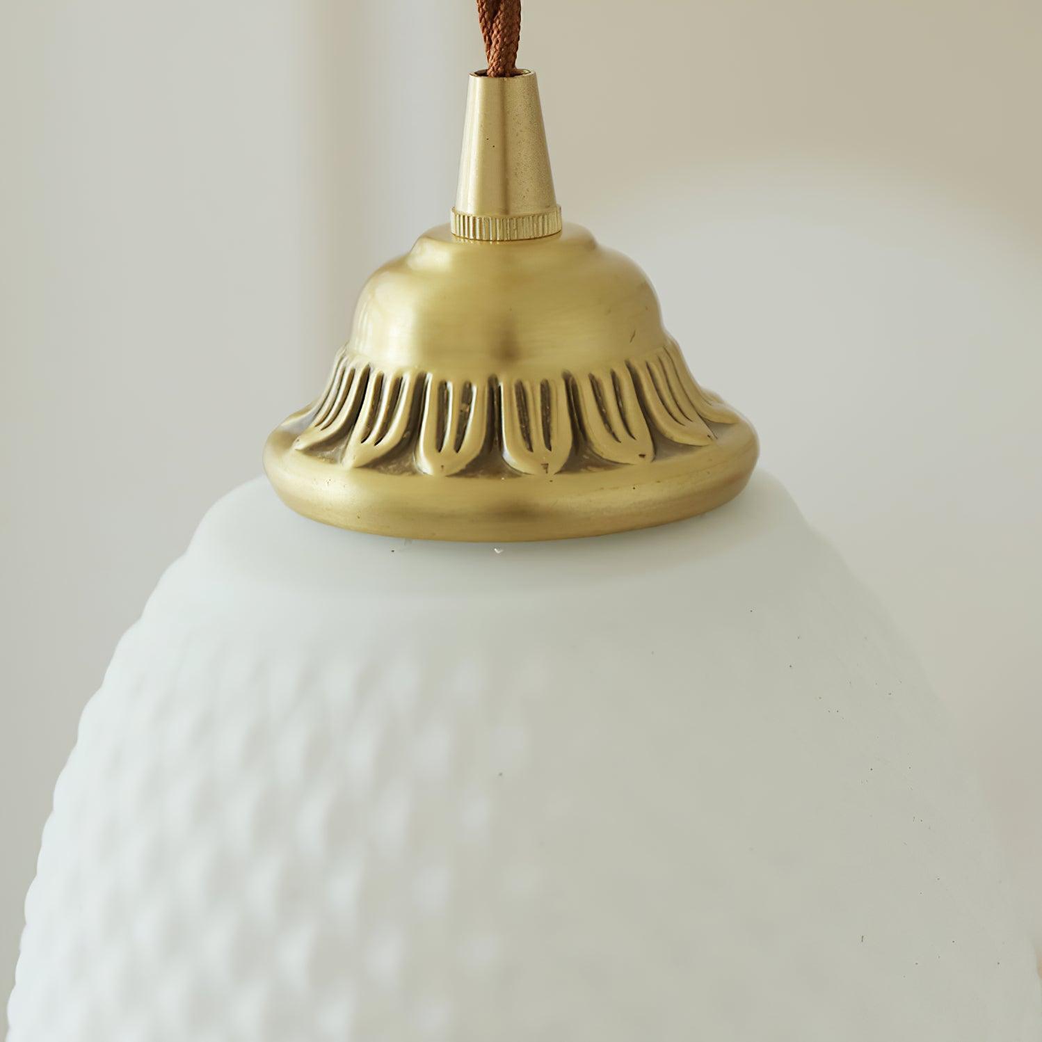 Mesh Tassel Glass Pendant Light ∅ 5.9″ x H 8.3″ / Dia 15cm x H 21cm / Brass + White Pendant light