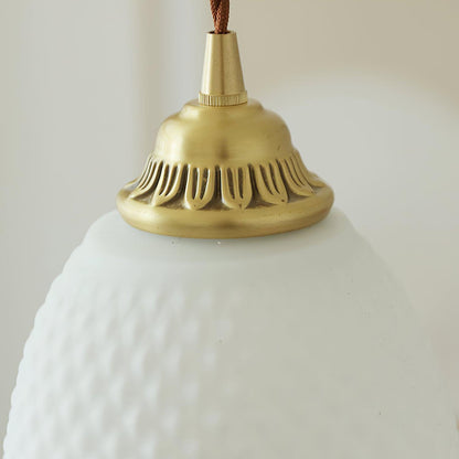 Mesh Tassel Glass Pendant Light ∅ 5.9″ x H 8.3″ / Dia 15cm x H 21cm / Brass + White Pendant light