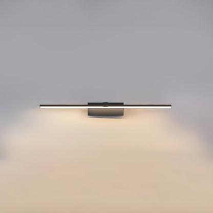 Metal Linear Mirror Wall Light ∅ 15.7″ x H 3.1″ / Black & Warm Light / Single Wall lamp