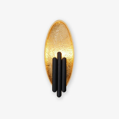 Metal Sconce ∅ 6.7″ x H 17.7″ / Dia 17cm x H 45cm / Black & Gold Wall lamp