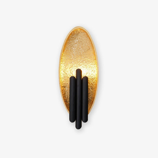 Metal Sconce ∅ 6.7″ x H 17.7″ / Dia 17cm x H 45cm / Black & Gold Wall lamp