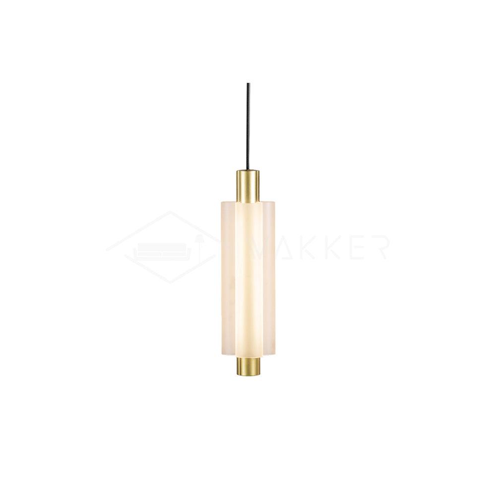 Trillium Pendant Light 1head ∅ 4.8″ x H 15″ / Dia 11cm x H 38cm / Gold & Frosted white / Warm Light Pendant light