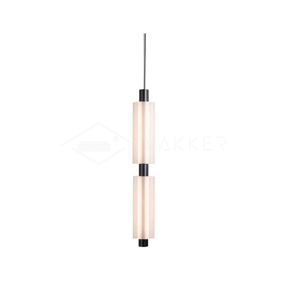 Trillium Pendant Light 2heads ∅ 4.8″ x H 28″Dia 11cm x H 71cm / Black & Frosted white / Warm Light Pendant light