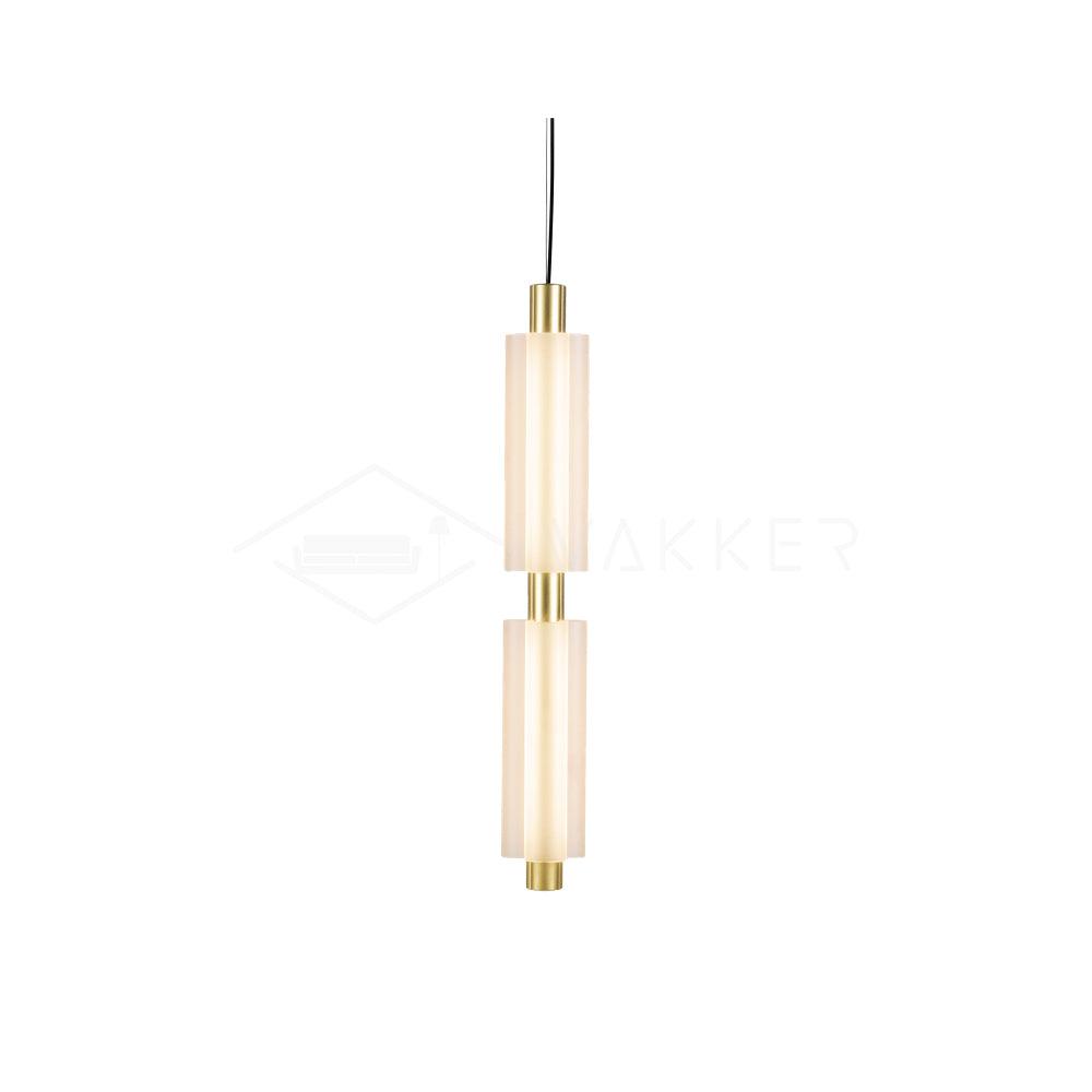 Trillium Pendant Light 2heads ∅ 4.8″ x H 28″Dia 11cm x H 71cm / Gold & Frosted white / Warm Light Pendant light