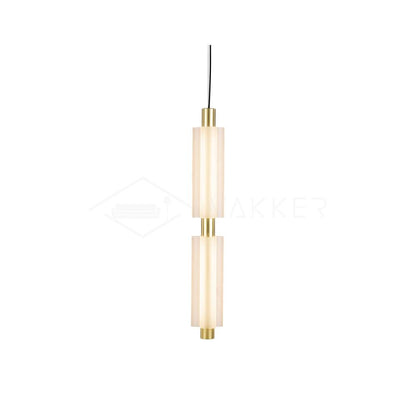 Trillium Pendant Light 2heads ∅ 4.8″ x H 28″Dia 11cm x H 71cm / Gold & Frosted white / Warm Light Pendant light