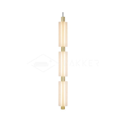 Trillium Pendant Light 3heads ∅ 4.8″ x H 40.9″ / Dia 11cm x H 104cm / Gold & Frosted white / Warm Light Pendant light