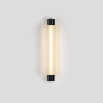 Trillium Wall Sconce ∅ 4.8″ x H 15″ / Dia 11cm x H 38cm / Black & Frosted White / Warm Light Wall lamp