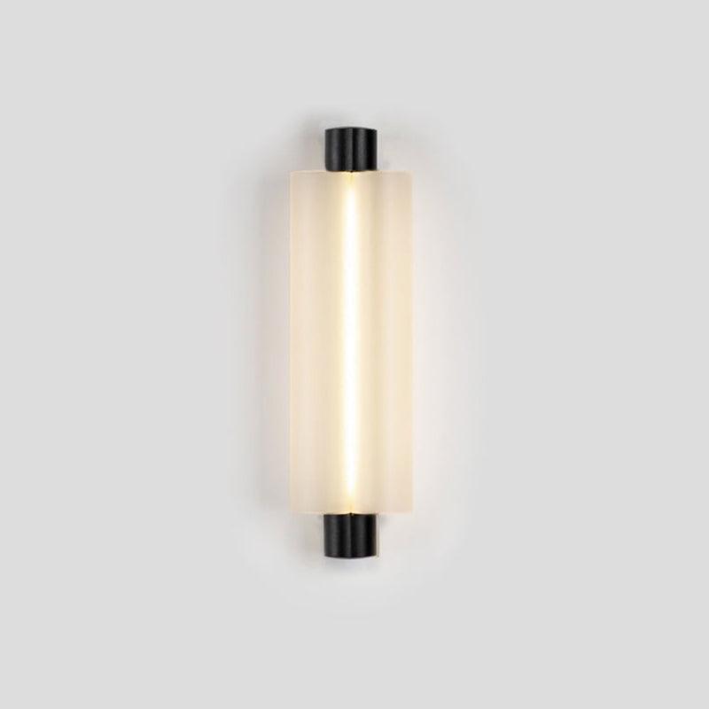 Metropol Wall Lamp ∅ 4.8″ x H 15″ / Dia 11cm x H 38cm / Black & Frosted White / Warm Light Wall lamp
