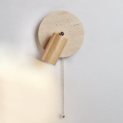 Miadi Wall Lamp ∅ 7″ x H 3.9″ / Dia 18cm x H 10cm / Wood Color / 1 Piece Wall lamp