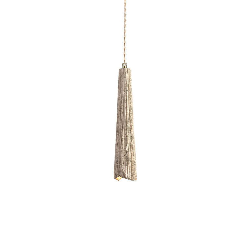Microcement Pendant Lamp Model C ∅ 2.4″ x H 12.2″ / Brass & Cement Grey pendant Lamp