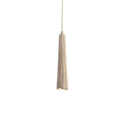 Microcement Pendant Lamp Model C ∅ 2.4″ x H 12.2″ / Brass & Cement Grey pendant Lamp