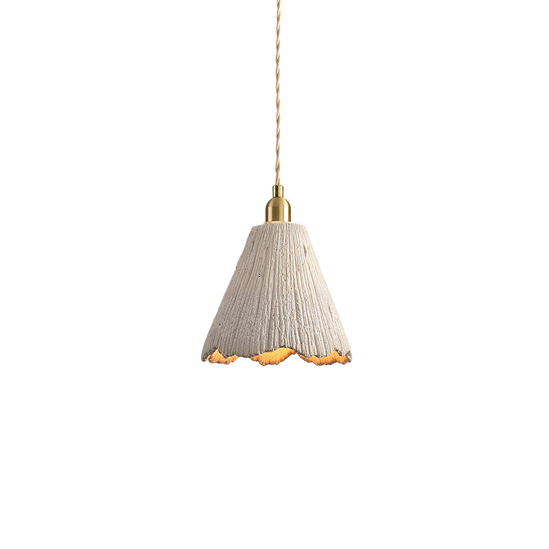 Microcement Pendant Lamp Model A ∅ 6.3″ x H 7.9″ / Brass & Cement Grey pendant Lamp
